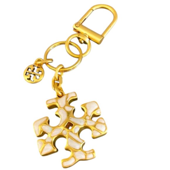 Tory Burch Kira Mosaic Pearl Keychain Bag Charm With Dustbag - Picture 1 of 4
